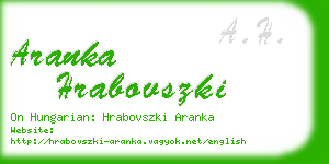 aranka hrabovszki business card